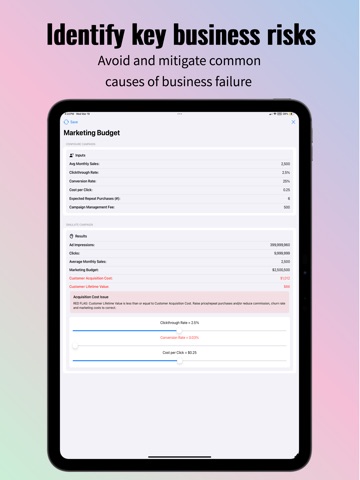 Monét - Startup Plan Builder iPad screenshot