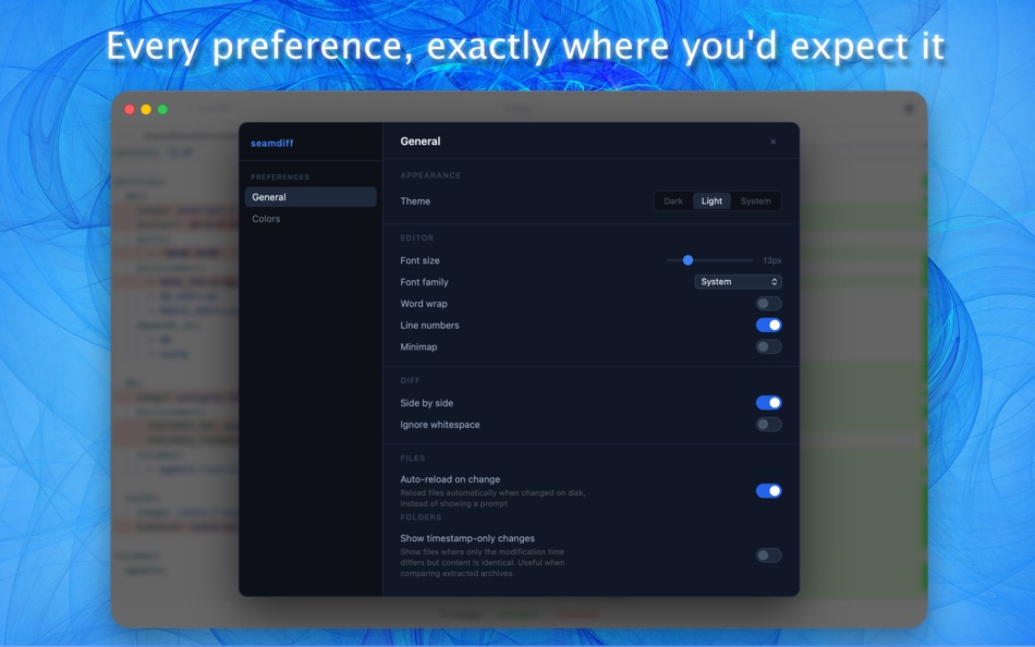 #8. SeamDiff (macOS) Por: Ihor Kuzyk