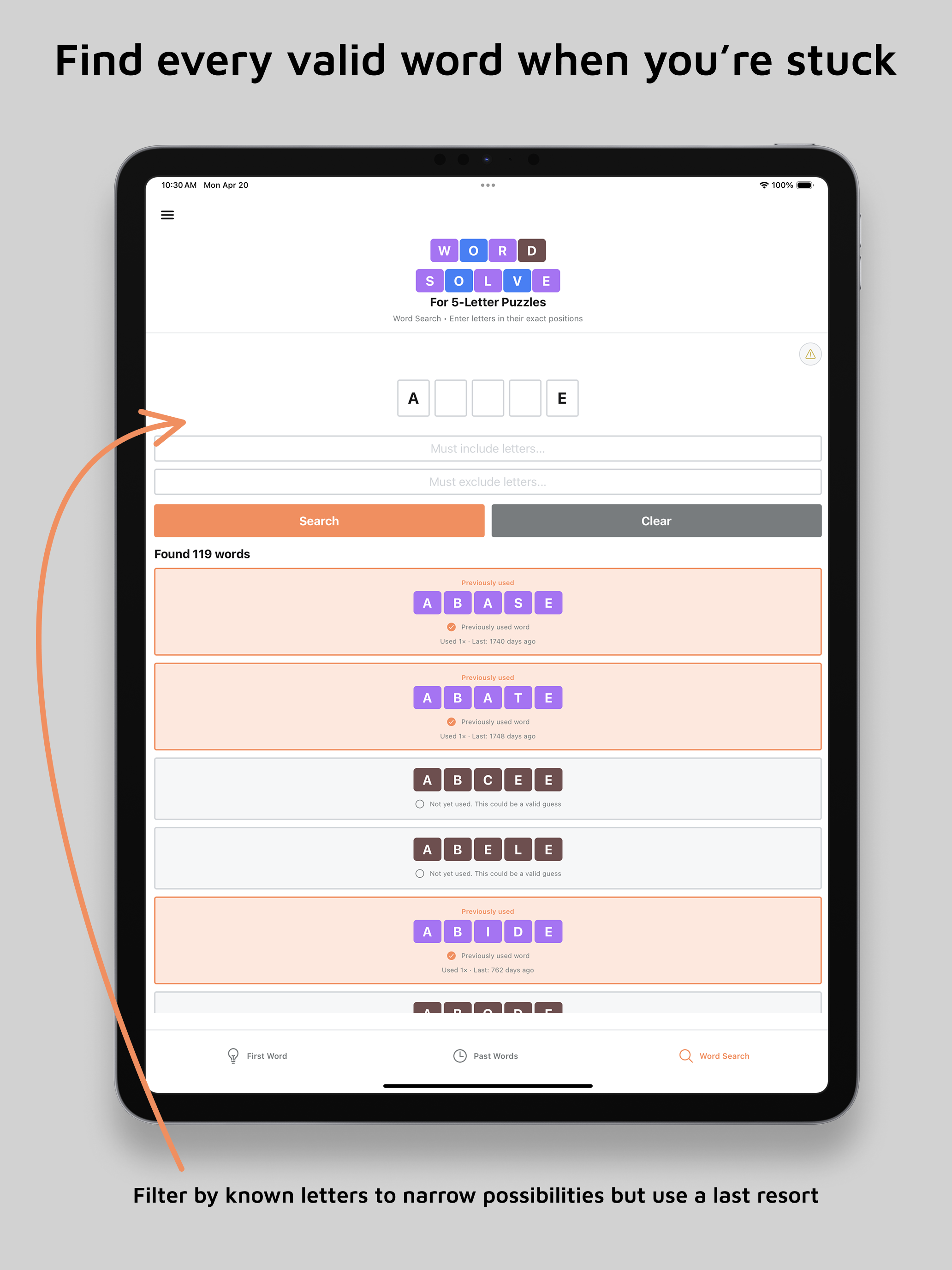 WordSolve for 5-Letter Puzzles screenshot 18
