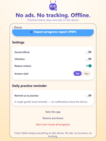 Times Tables Math Games & Quiz iPad screenshot