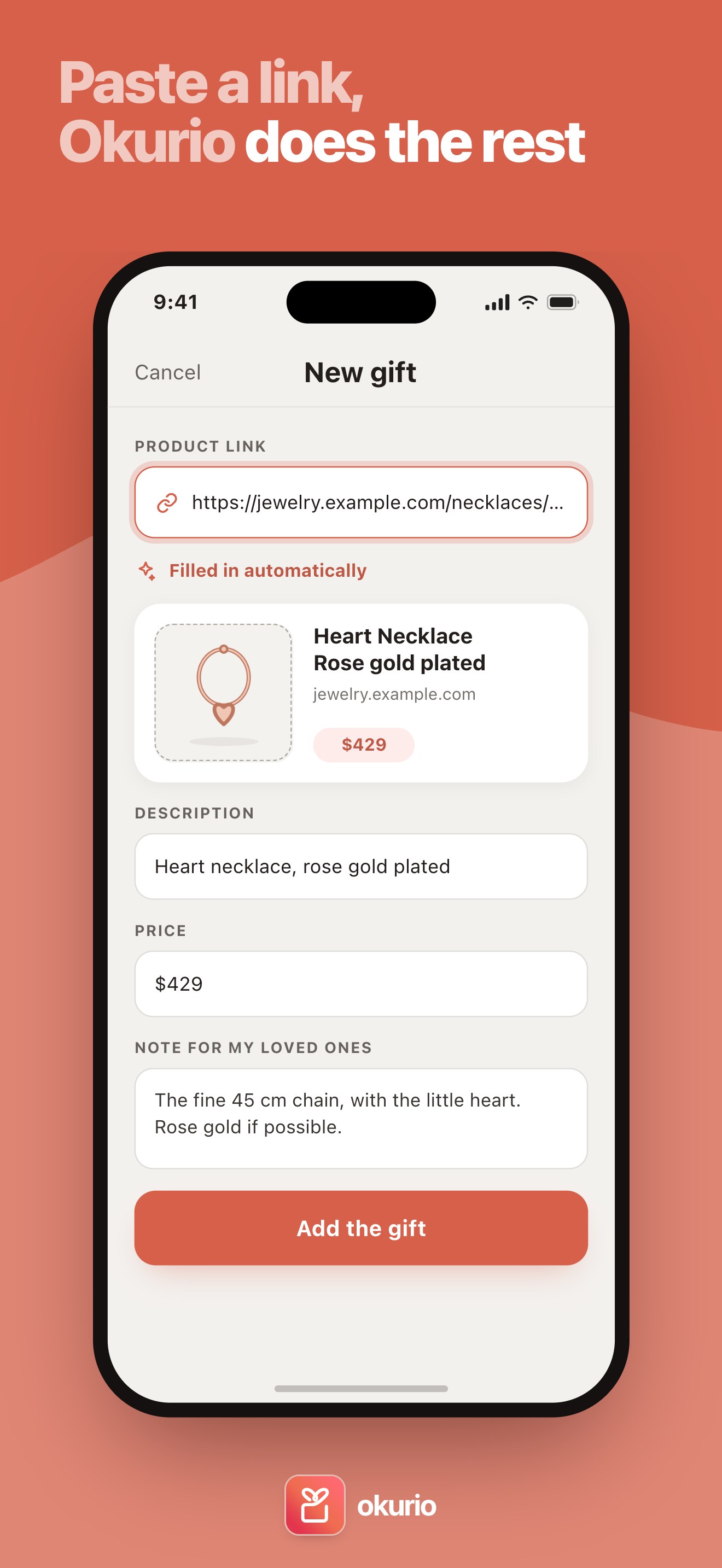 Okurio - Gifting, simplified. screenshot 2