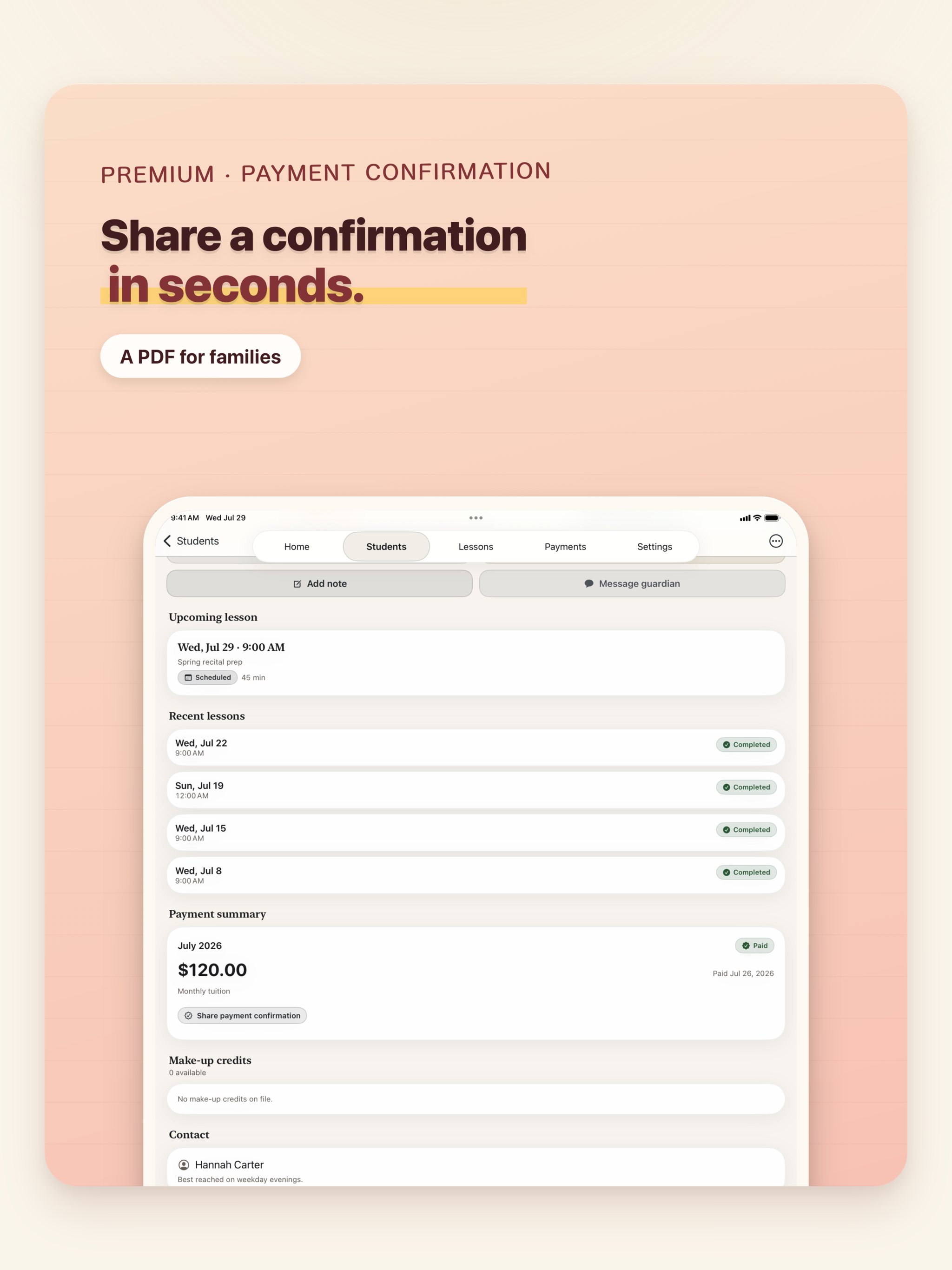 Lessonory: Tuition Tracker screenshot 9