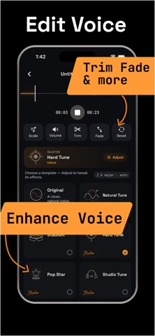 Voice Tune - Auto Recorder iPhone screenshot