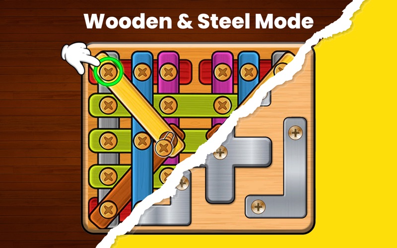 Wood Nuts Bolt Pin Puzzle Game Screenshot
