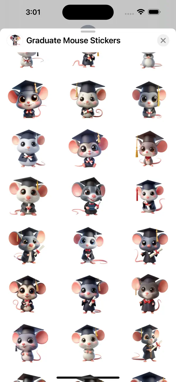 Screenshot #2 pour Graduate Mouse Stickers