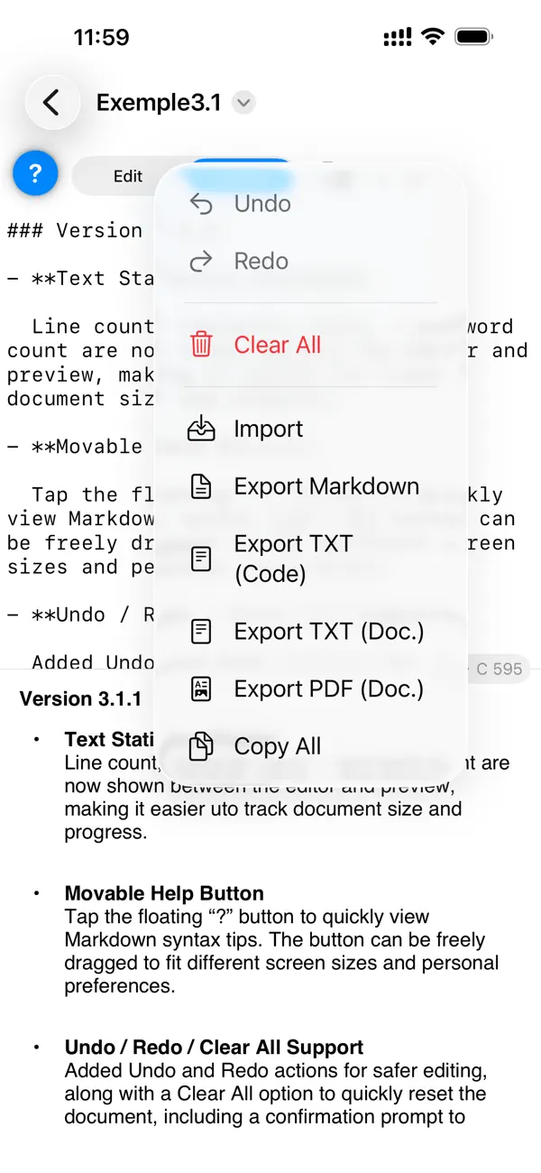 Screenshot #1 pour MarkdownLite Editor