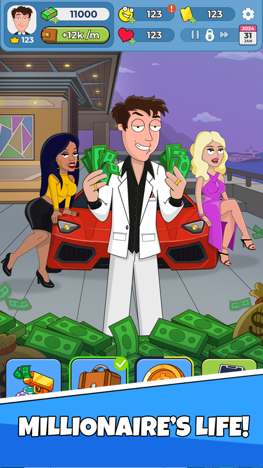 #1. Idle Guy: Life Simulator games (iOS) Bởi: Heatherglade Publishing Kft