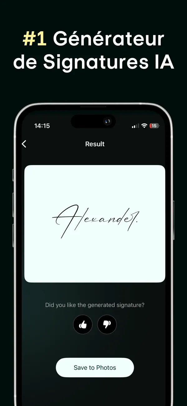 Screenshot #2 pour Générateur de Signatures AI