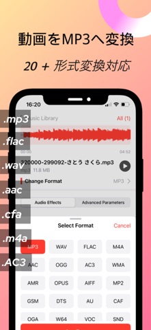 MP3 抽出&コンバータへのビデオ, オーディオに動画を変換 のスクリーンショット