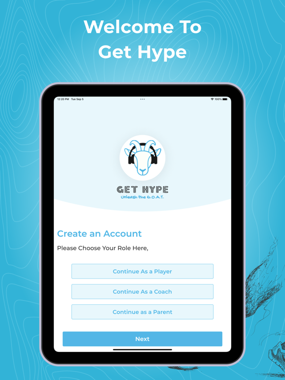 Get Hype App iPad screenshot 1 - Sports app