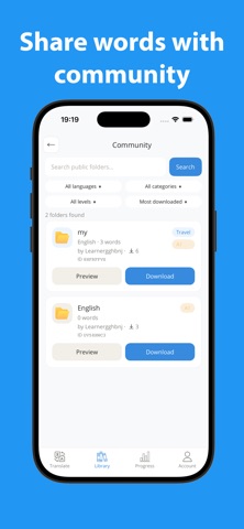 Atom Translate: Learn Words iPhone screenshot
