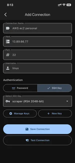 Mobile SSH Terminal iPhone screenshot 2