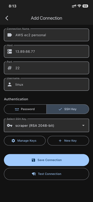Mobile SSH Terminal Screenshot 2 of 5