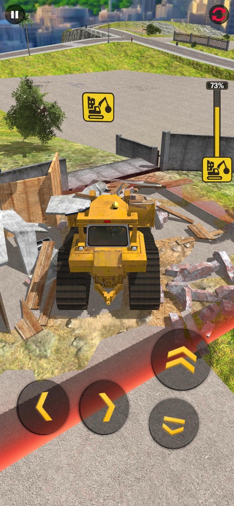 Demolition & Construction Inc. - Achieve optimal site clearing efficiency utilizing the powerful bulldozer blade action to manage extensive rubble piles.