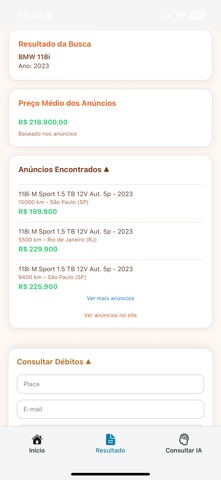 PlacaCar: FIPE e anúncios iPhone screenshot