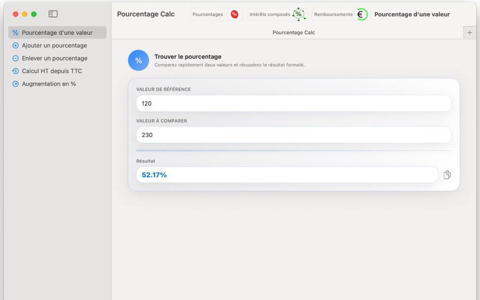 #1. Pourcentages Calc (macOS) 由: Robin de Kat