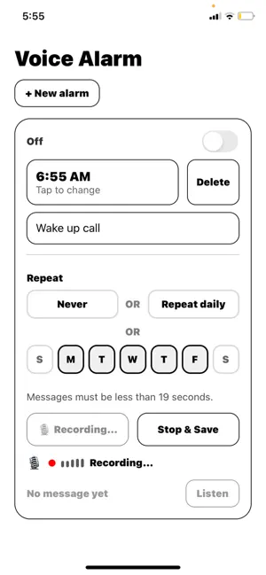 Voice Message Alarm screenshot 3