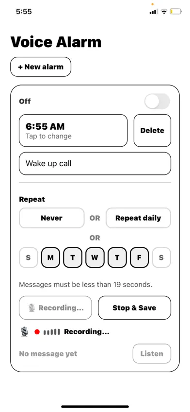 Voice Message Alarm screenshot 3
