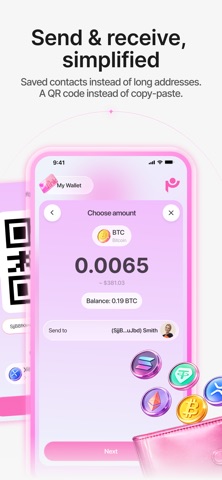 Pink Wallet: Crypto & AI iPhone screenshot