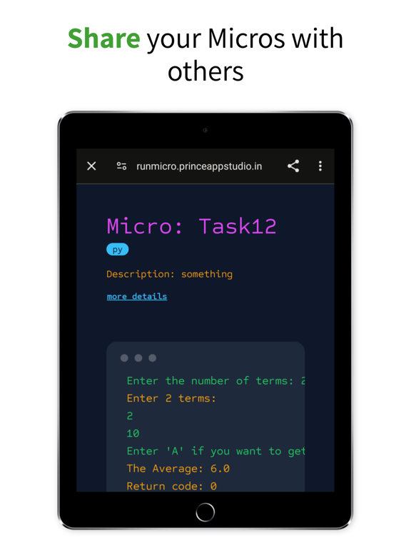 Screenshot #6 pour Micro - run python on web