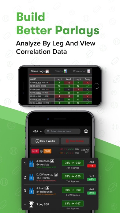 HOF Bets | Props & Parlay Data Screenshot