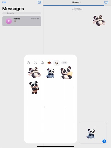 Sleepy Panda Stickers iPad screenshot