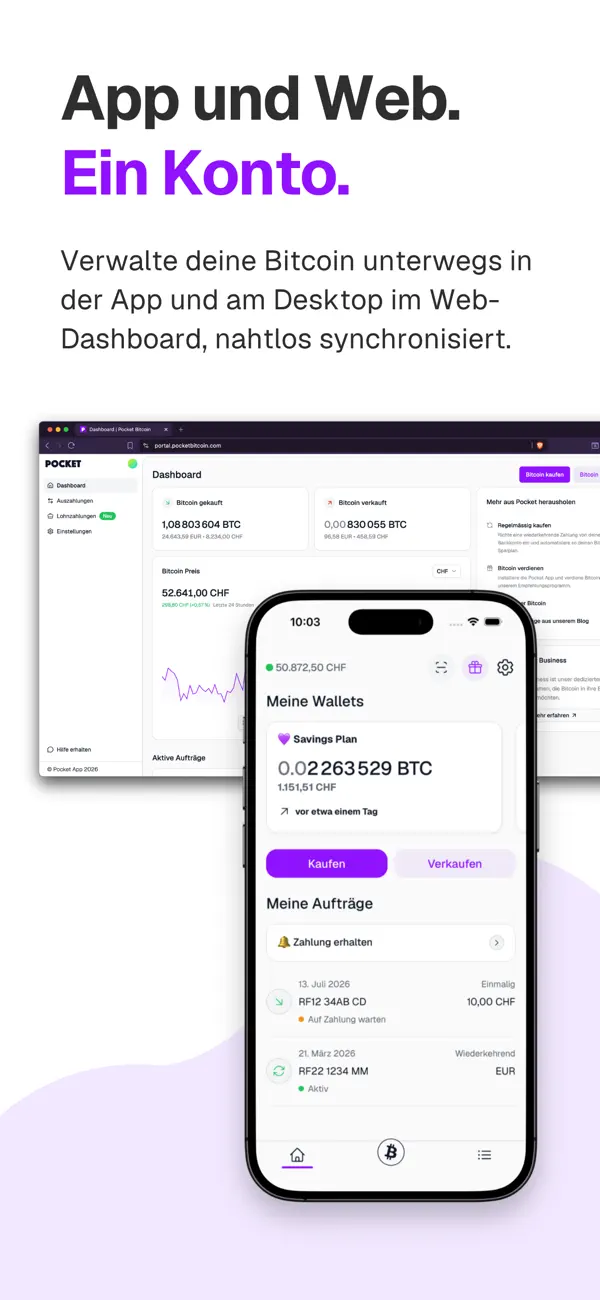 Pocket: Bitcoin ganz einfach iPhone App Screenshot 4 – Finanzen
