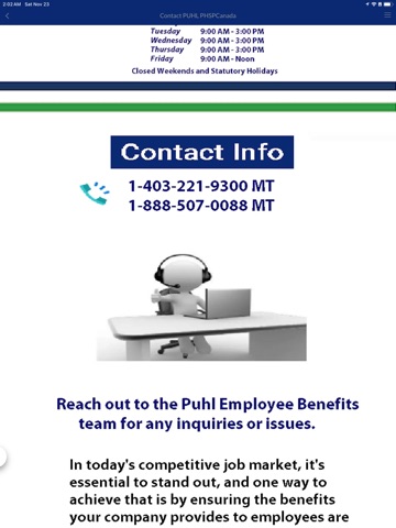 PHSPCanada Employee Benefits iPad screenshot