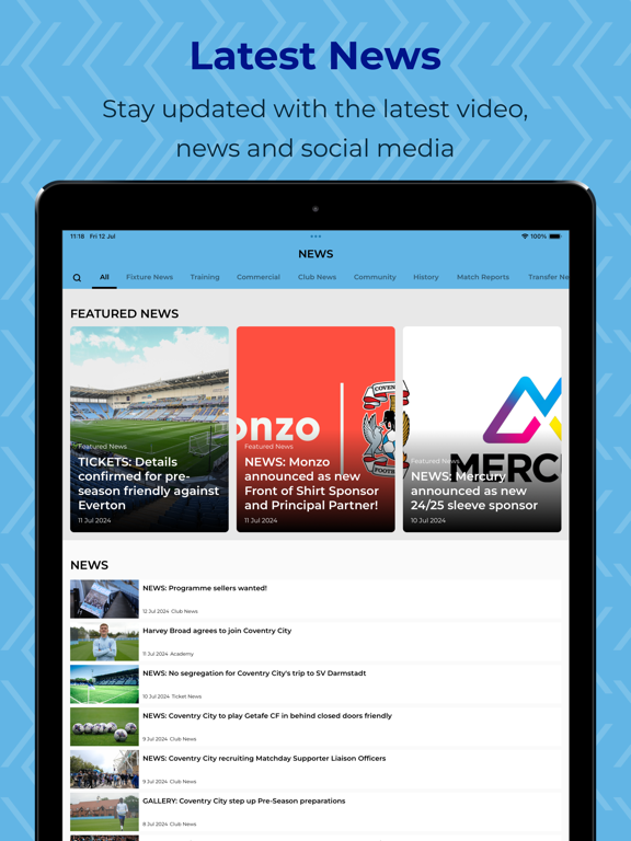 Coventry City FC iPad screenshot 3 - Sports app