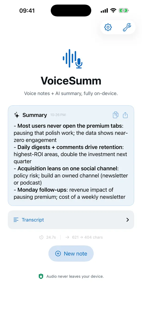 Screenshot #2 pour VoiceSumm