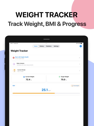 Weight & Gain Tracker Pro iPad screenshot