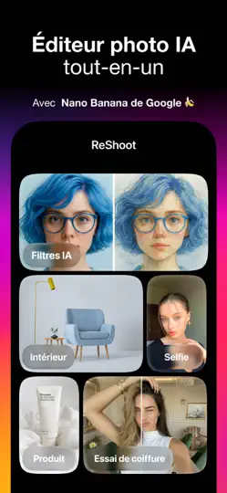 Capture d'écran de ReShoot : Éditeur De Photos IA sur iPhone 1