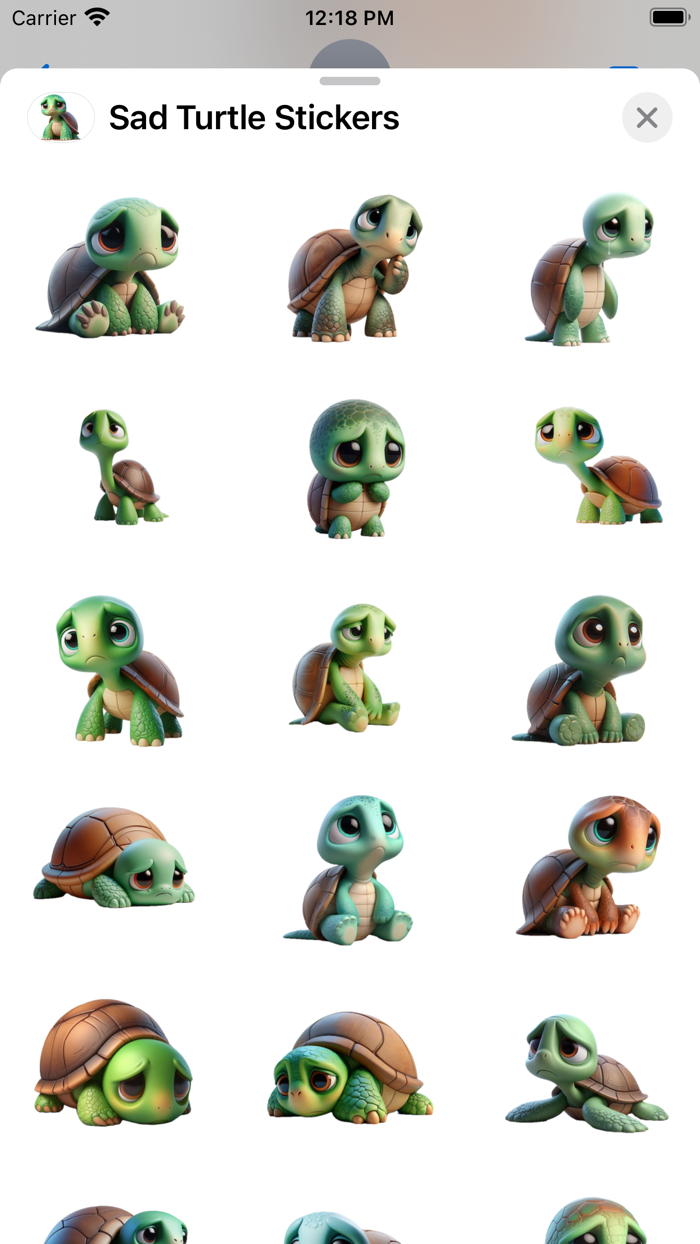 Sad Turtle Stickers