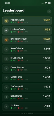Scopa - Online Card Game iPhone screenshot