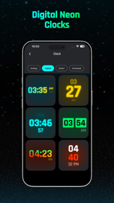 Digital Neon Night Clock screenshot