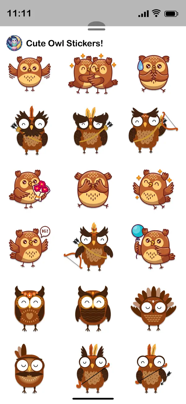 Screenshot #3 pour Cute Owl Stickers!