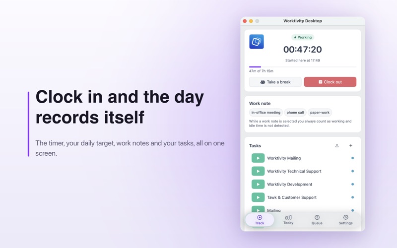 Worktivity Desktop screenshot