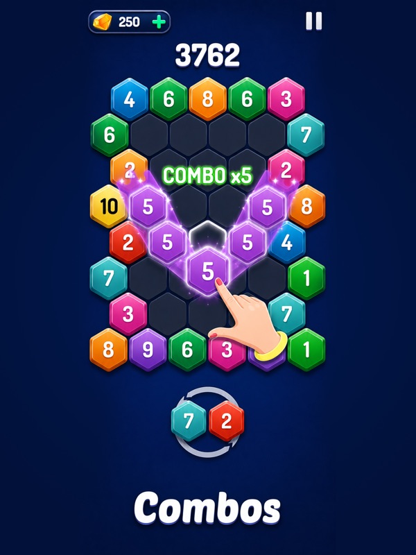 Merge Hexa™ Number Puzzle Game screenshot 8