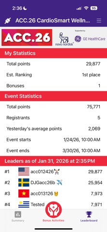 ACC.26 Wellness Challenge iPhone screenshot