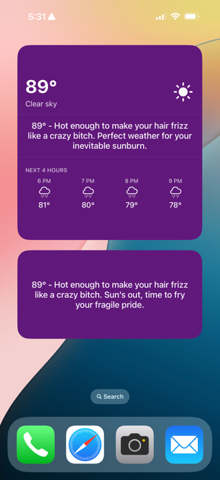 Snarky Weather Screenshot 4 of 7