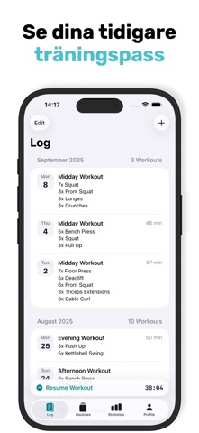 RepCount Träningsdagbok Gym iPhone screenshot 6