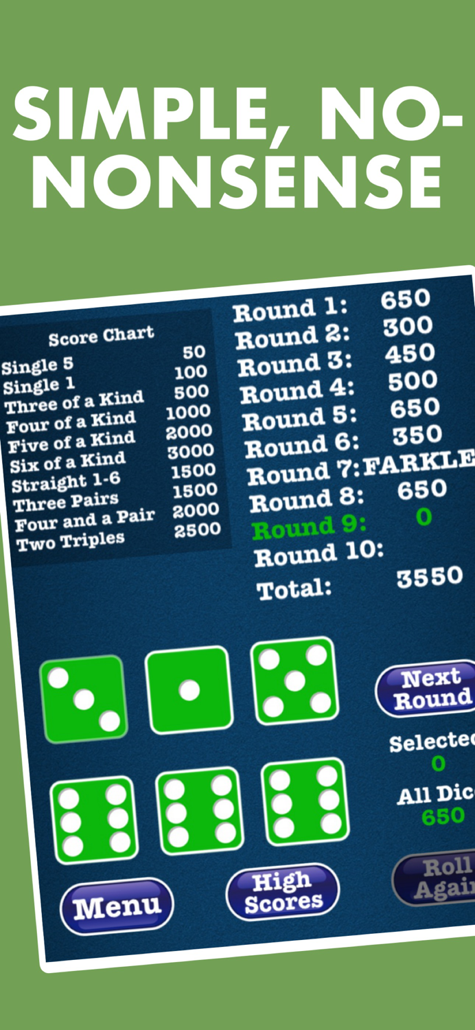 Stress Free Farkle Dice Game