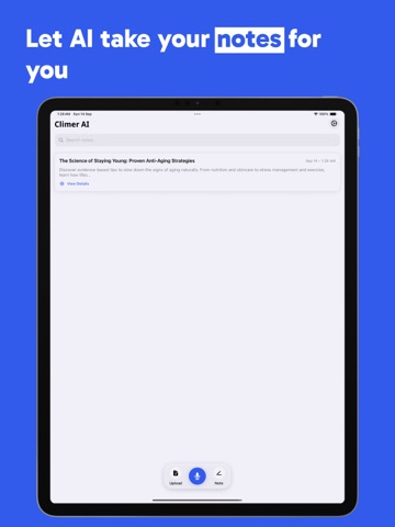 WhisperFlow: AI Note Taker iPad screenshot