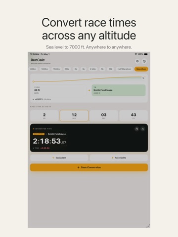 RunCalc: Altitude & Pace iPad screenshot