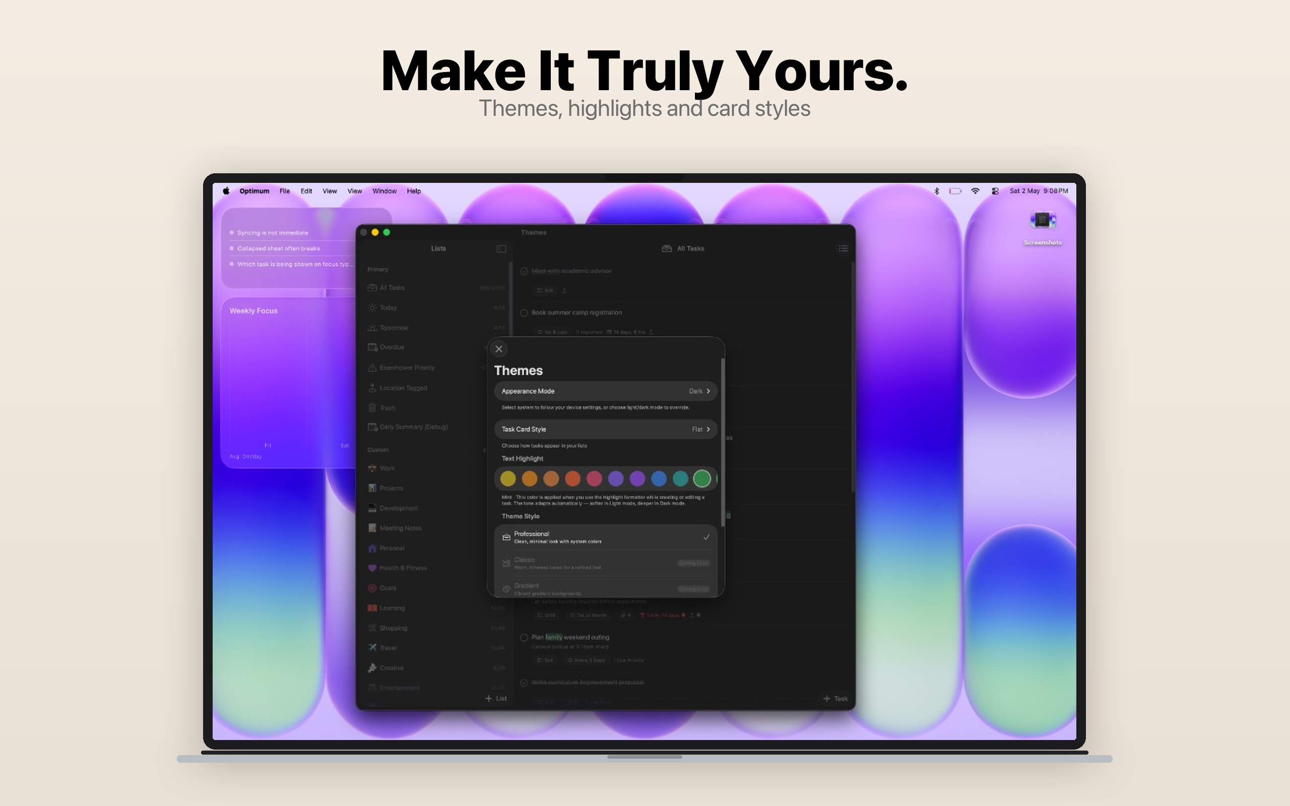 Optimum: Planner & Focus Timer screenshot 26