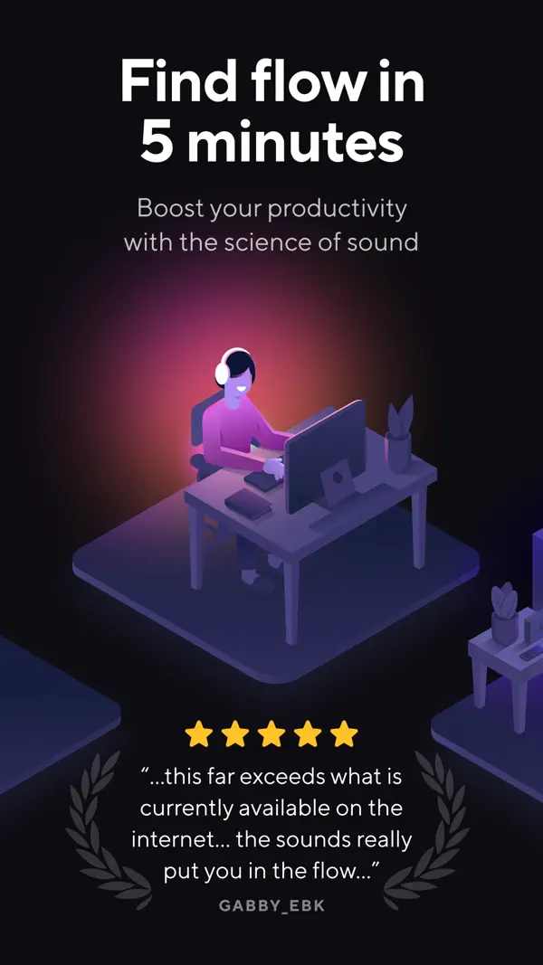 Brain.fm - zur Konzentration iPhone App Screenshot 1 – Produktivität