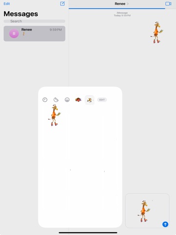 Roller Giraffe Stickers iPad screenshot