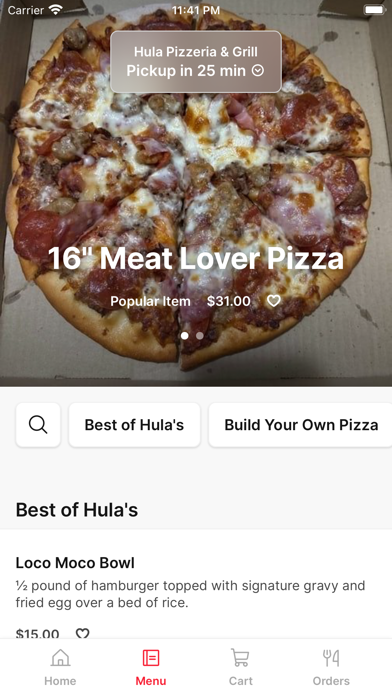 Hula Pizzeria & Grill iPhone screenshot 2 - Food & Drink app