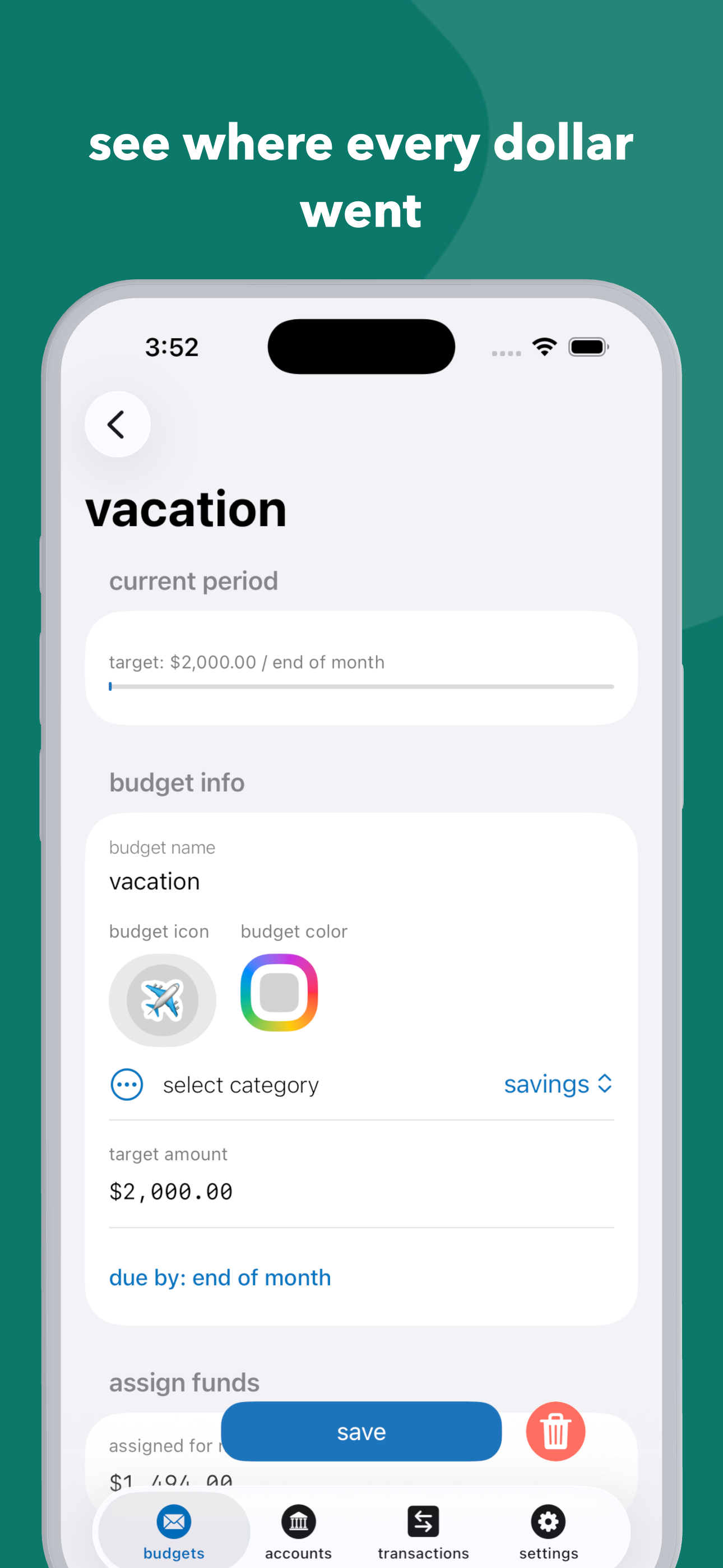 Budget Zero: Envelope Planner