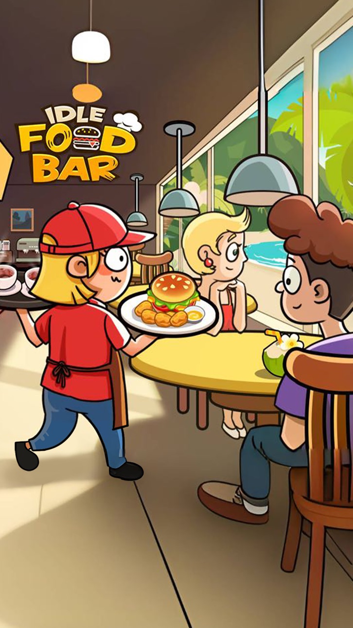 Idle Food Bar: Olivia & Oliver iOS Mod IPA screenshot 1 - iOS game interface
